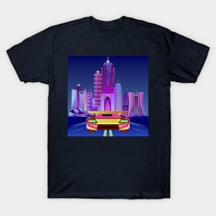 Neon Night City Drive | Cyberpunk Art | Video Game Inspired T-Shirt